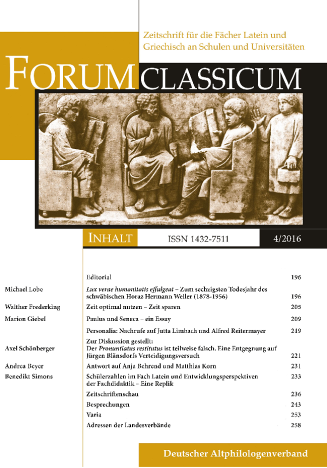 Cover des Forum Classicum